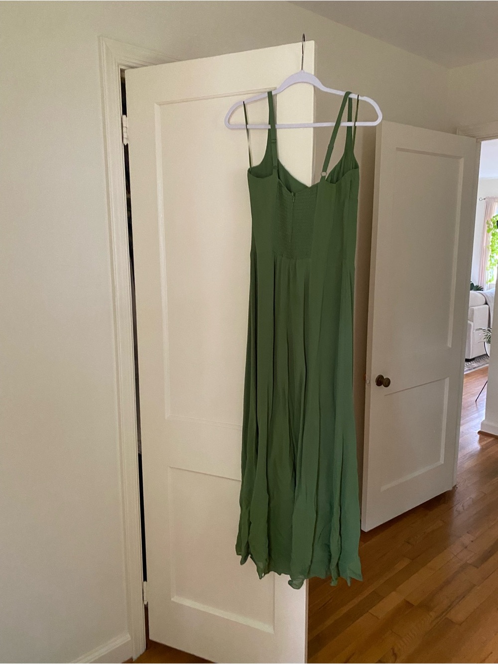 Reformation Olive Green Square-Neck Ailany Dress - Picture 8 of 9